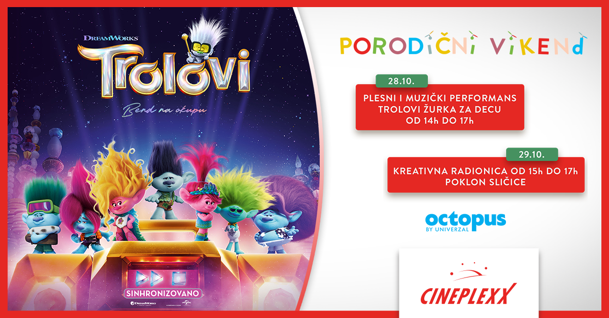 Troll party, laboratori creativi, premi e divertimento al Family Weekend al “Cineplexx Promenade”